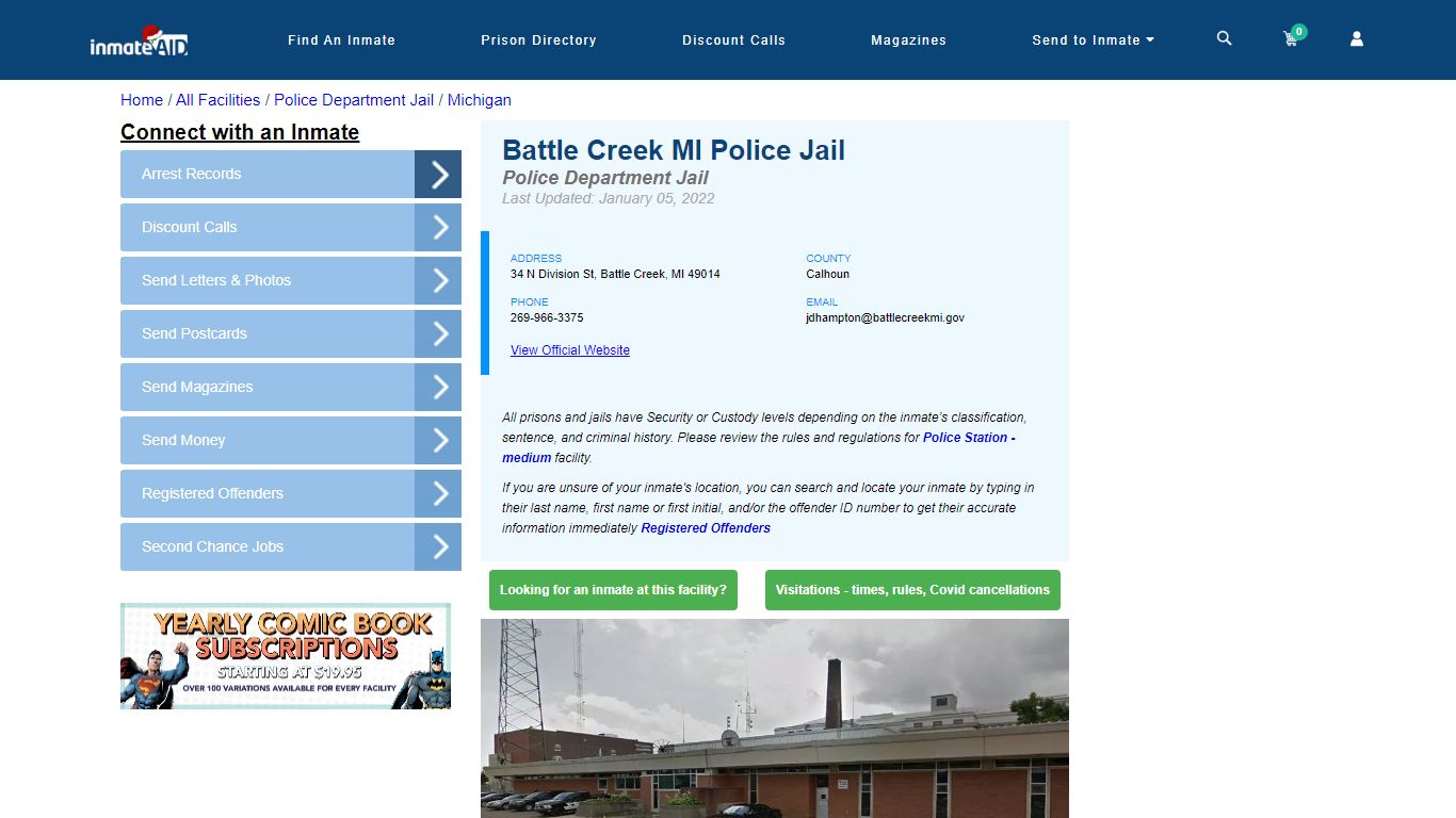 Battle Creek MI Police Jail & Inmate Search - Battle Creek, MI